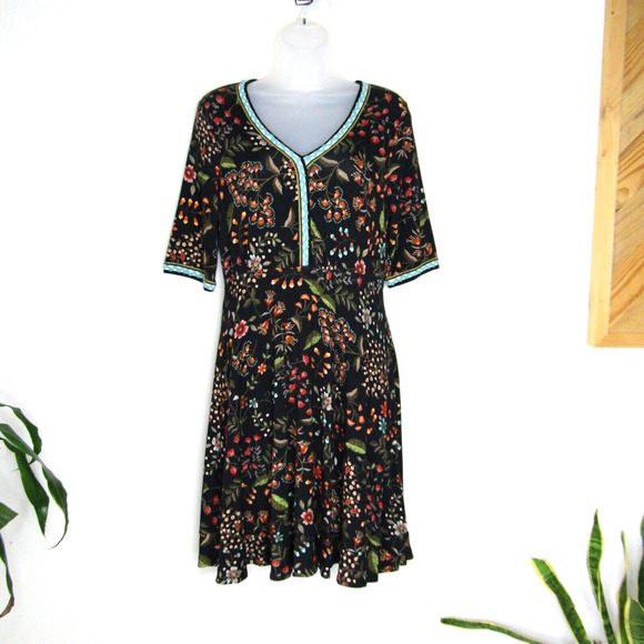 Anthropologie Midi Dress Aldomartins Appenzell Knit Floral Viscose Size XS P Nwt - Picture 1 of 15